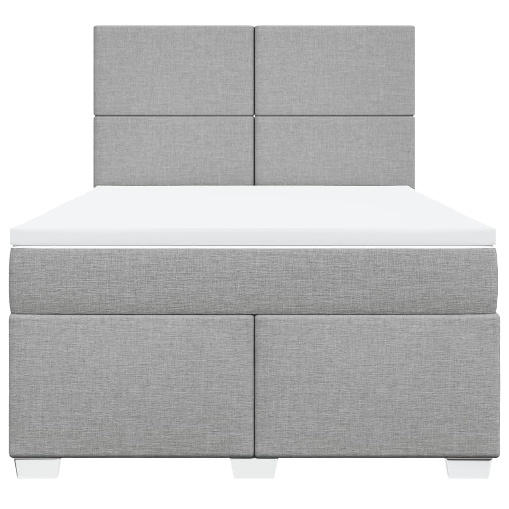 Giroletto a Molle con Materasso Grigio Chiaro 160x200cm Tessuto