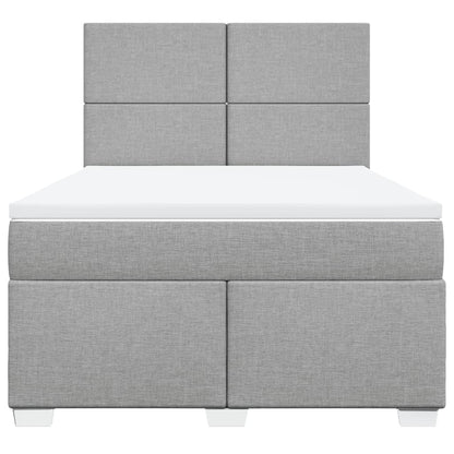 Giroletto a Molle con Materasso Grigio Chiaro 160x200cm Tessuto