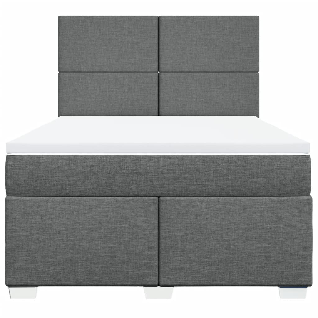 Giroletto a Molle con Materasso Grigio Scuro 160x200 cm Tessuto