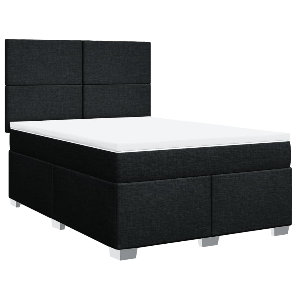 Giroletto a Molle con Materasso Nero 160x200 cm in Tessuto | homemem39