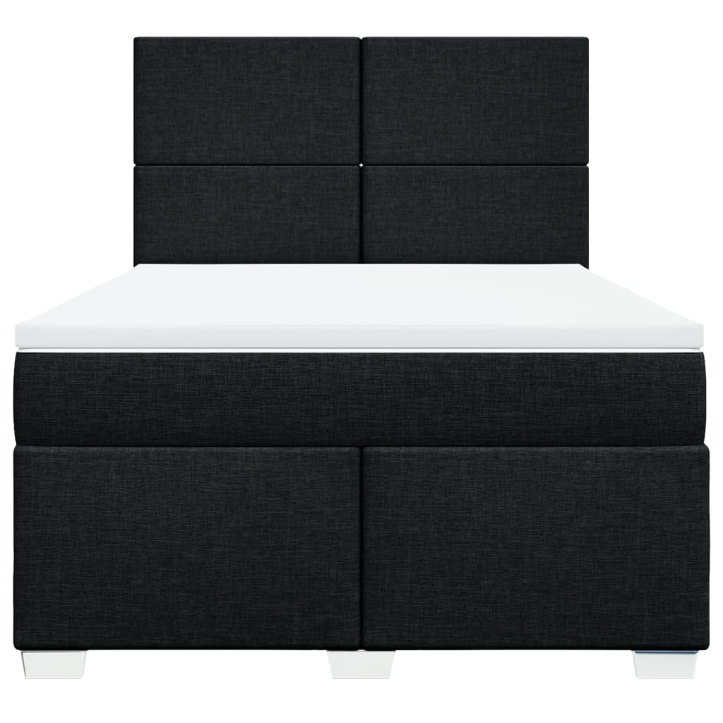 Giroletto a Molle con Materasso Nero 160x200 cm in Tessuto | homemem39