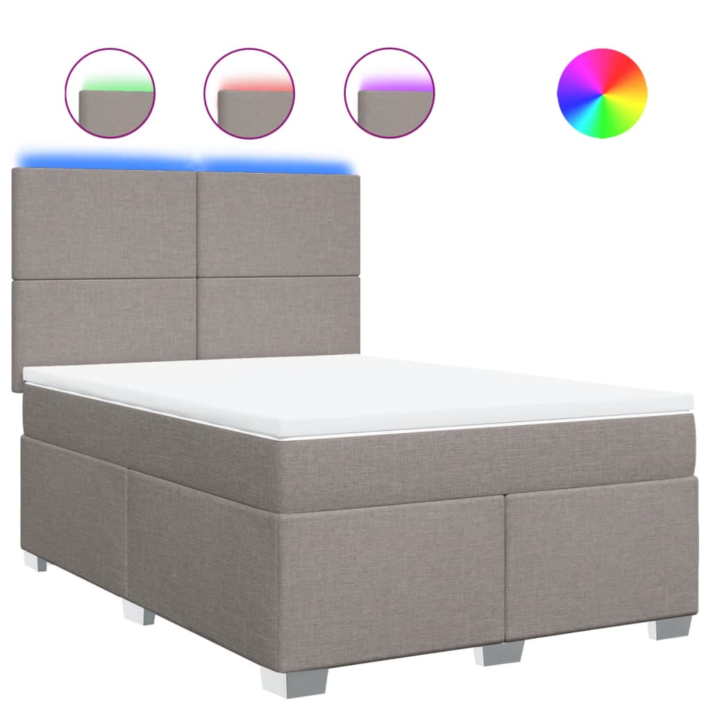 Giroletto a Molle con Materasso Tortora 160x200 cm in Tessuto | homemem39