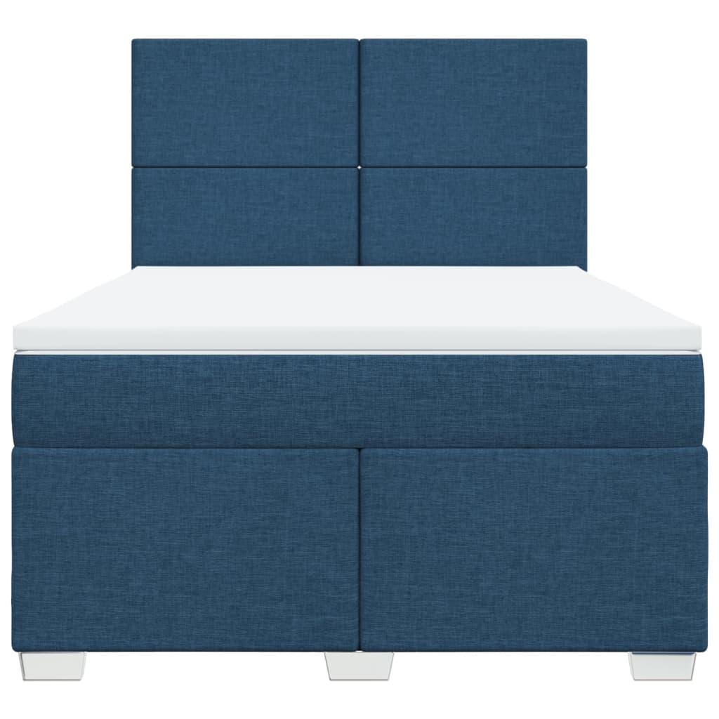 Giroletto a Molle con Materasso Blu 160x200 cm in Tessuto
