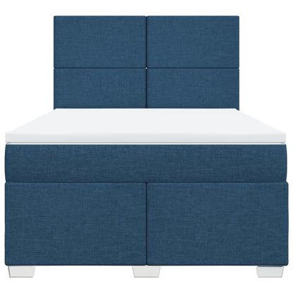 Giroletto a Molle con Materasso Blu 160x200 cm in Tessuto