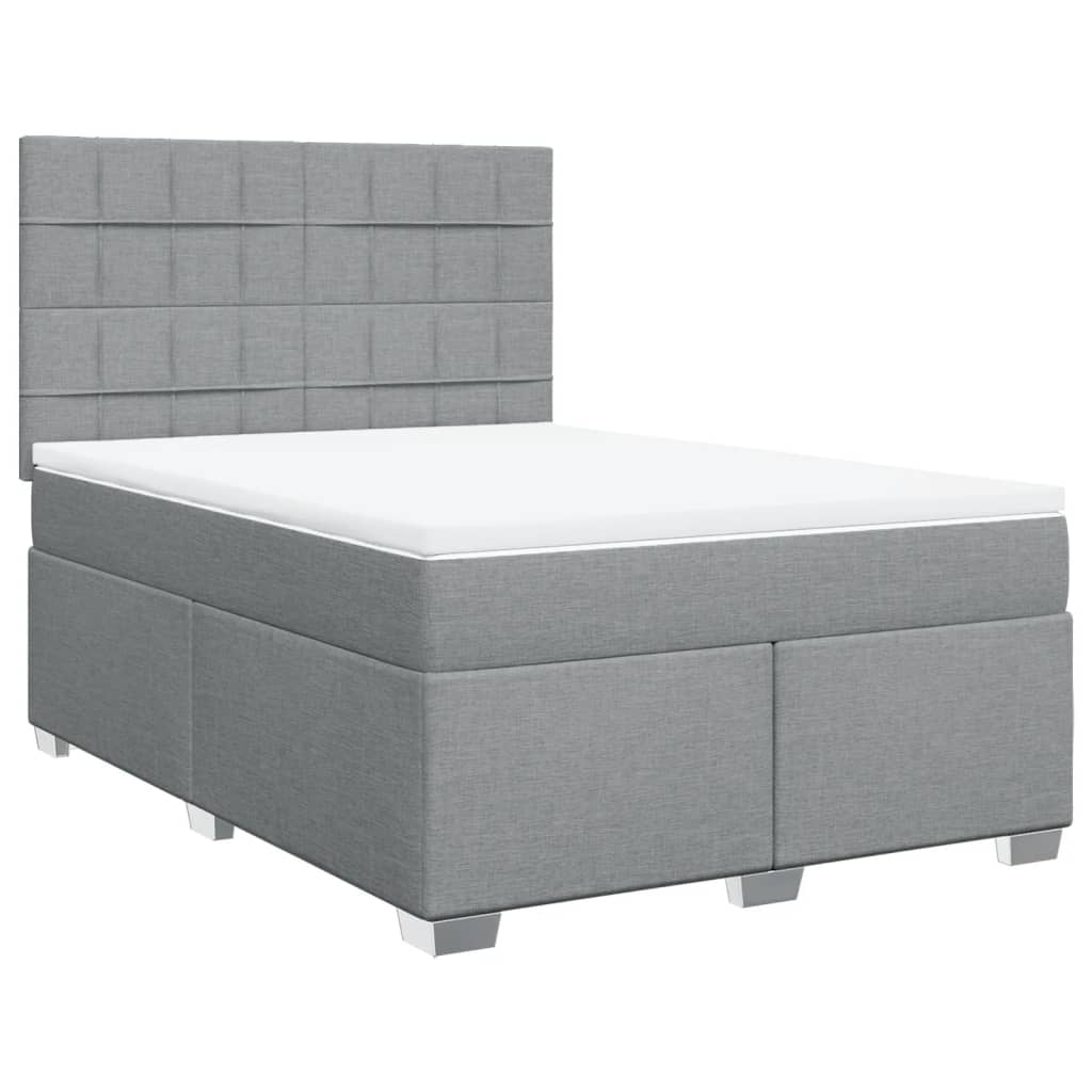 Giroletto a Molle con Materasso Grigio Chiaro 160x200cm Tessuto
