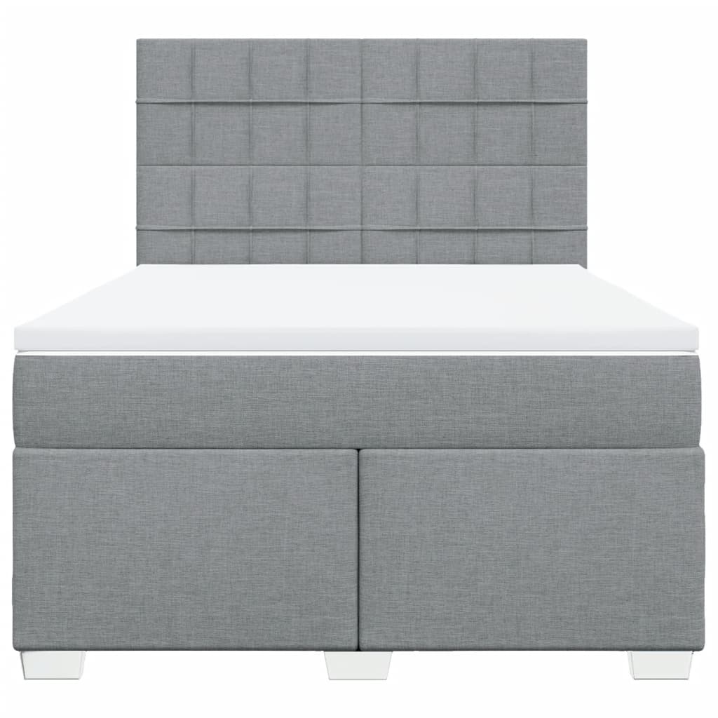 Giroletto a Molle con Materasso Grigio Chiaro 160x200cm Tessuto | homemem39