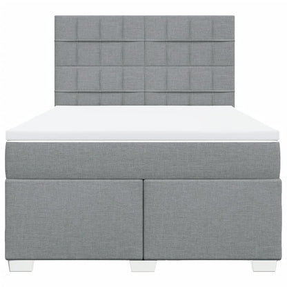 Giroletto a Molle con Materasso Grigio Chiaro 160x200cm Tessuto