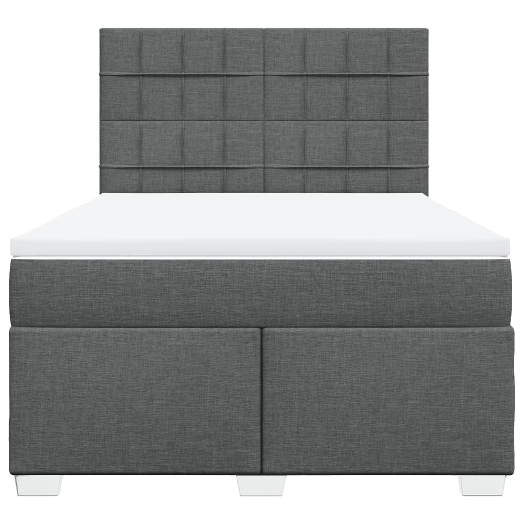 Giroletto a Molle con Materasso Grigio Scuro 160x200 cm Tessuto