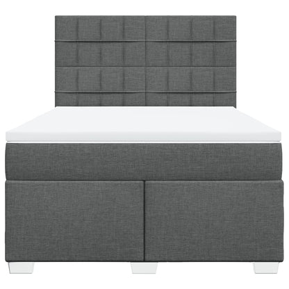 Giroletto a Molle con Materasso Grigio Scuro 160x200 cm Tessuto