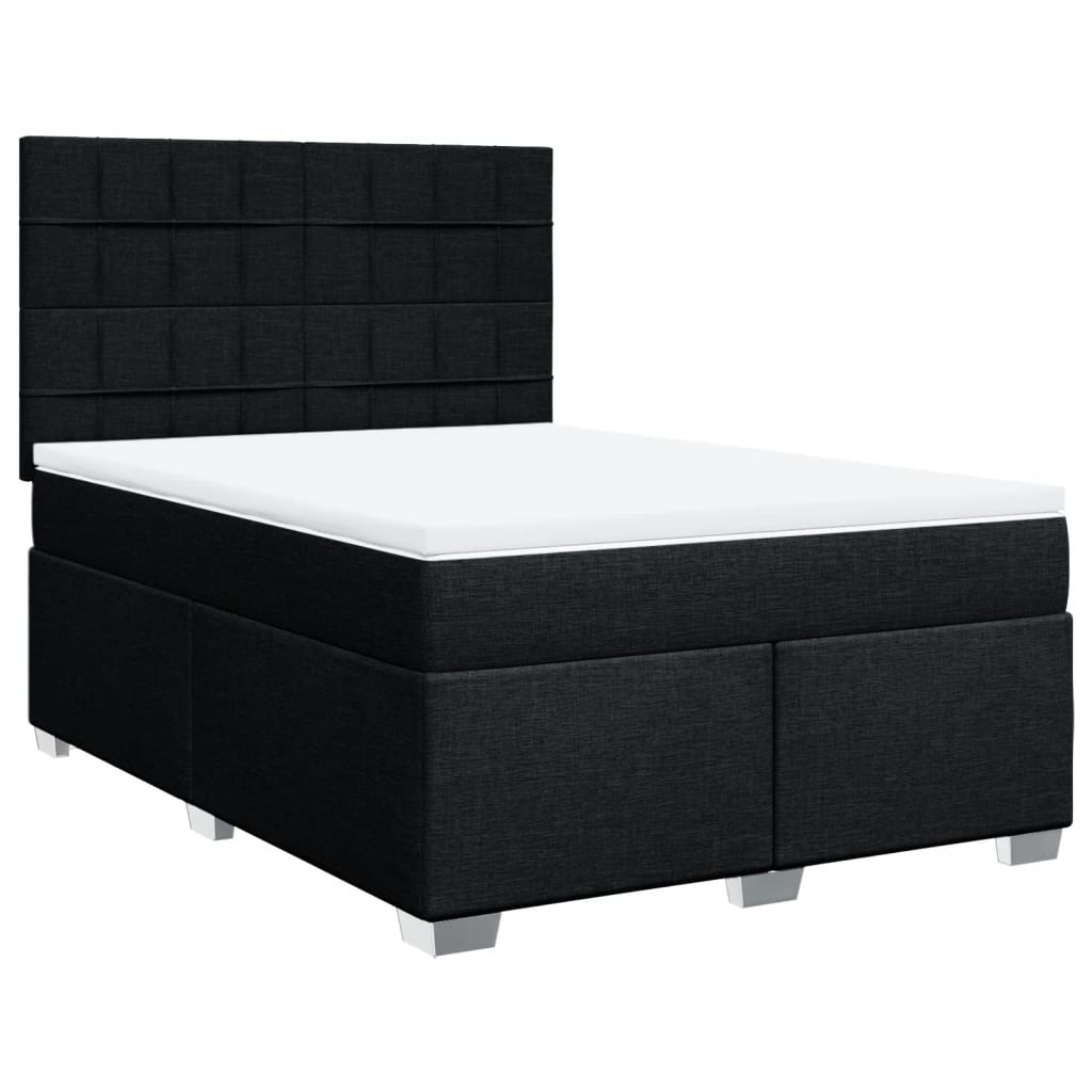 Giroletto a Molle con Materasso Nero 160x200 cm in Tessuto | homemem39
