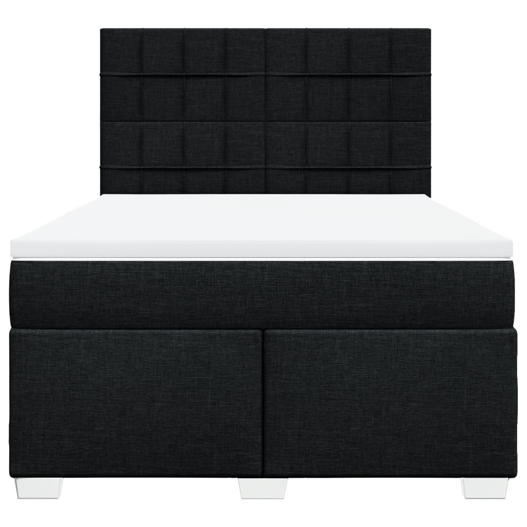 Giroletto a Molle con Materasso Nero 160x200 cm in Tessuto | homemem39