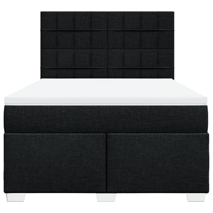 Giroletto a Molle con Materasso Nero 160x200 cm in Tessuto
