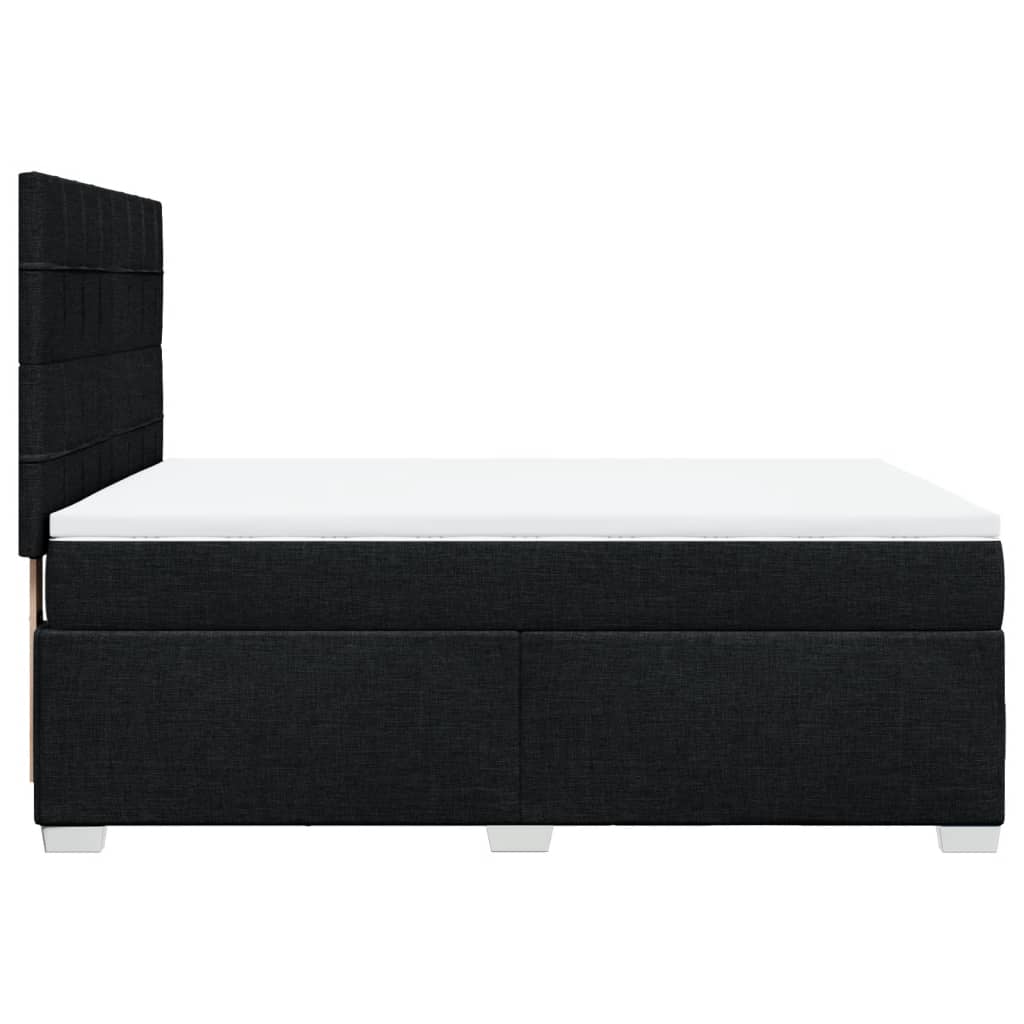 Giroletto a Molle con Materasso Nero 160x200 cm in Tessuto | homemem39