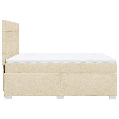 Giroletto a Molle con Materasso Crema 160x200 cm in Tessuto | homemem39