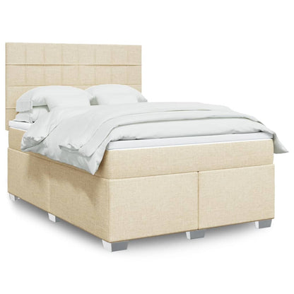 Giroletto a Molle con Materasso Crema 160x200 cm in Tessuto | homemem39