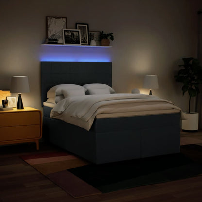 Giroletto a Molle con Materasso Blu 160x200 cm in Tessuto | homemem39