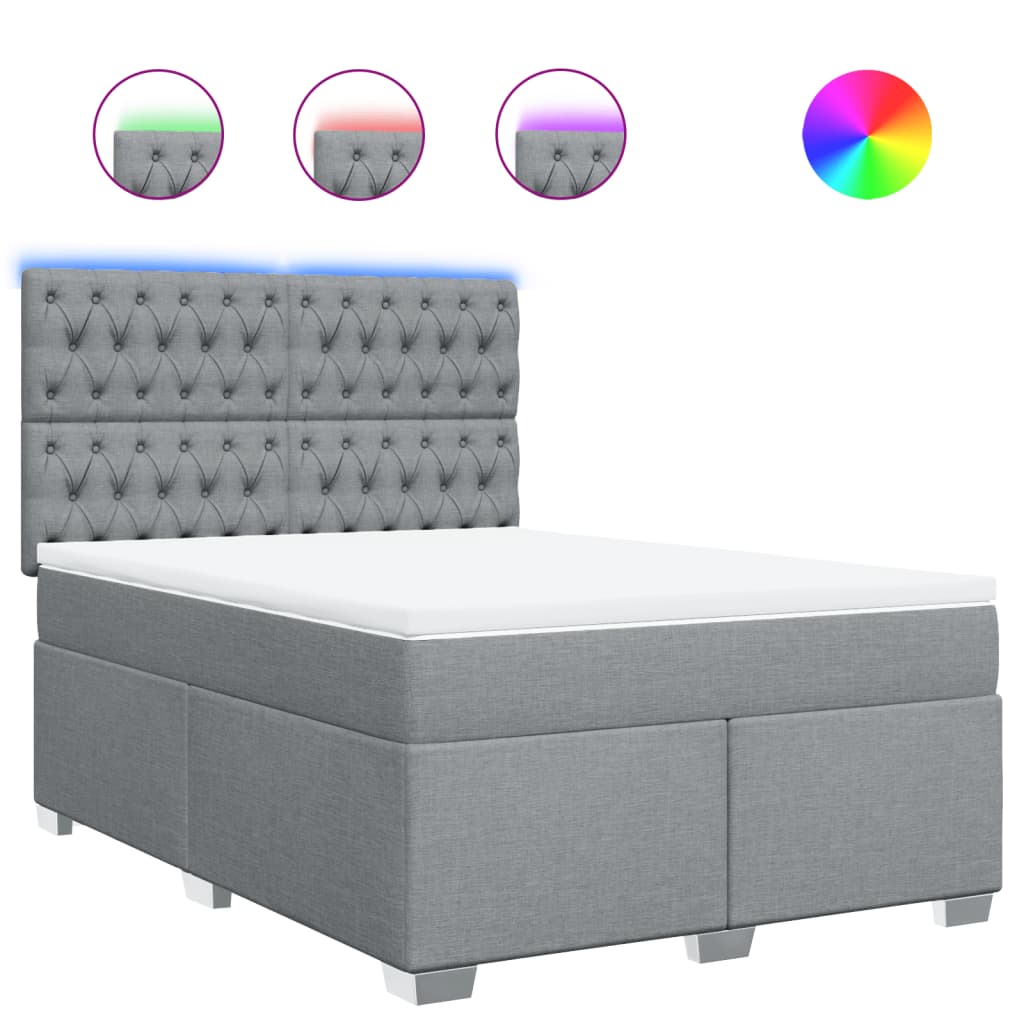 Giroletto a Molle con Materasso Grigio Chiaro 160x200cm Tessuto | homemem39