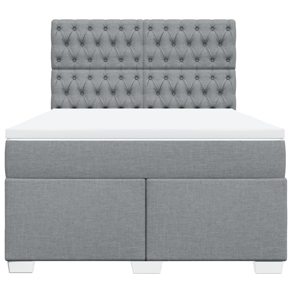 Giroletto a Molle con Materasso Grigio Chiaro 160x200cm Tessuto