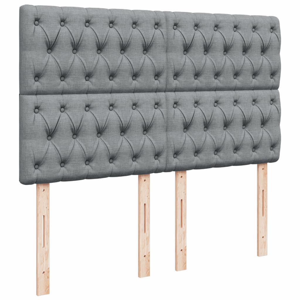 Giroletto a Molle con Materasso Grigio Chiaro 160x200cm Tessuto