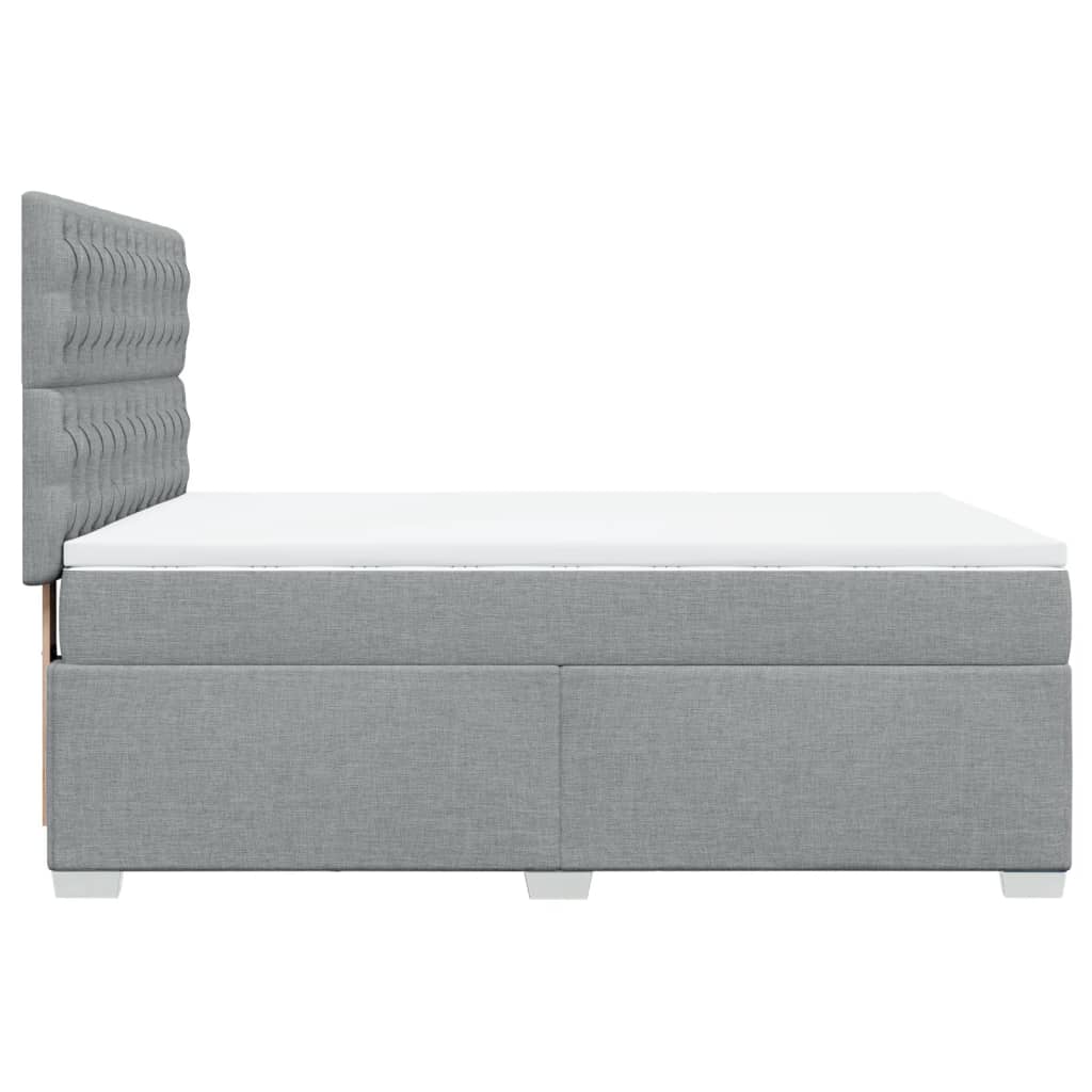 Giroletto a Molle con Materasso Grigio Chiaro 160x200cm Tessuto | homemem39
