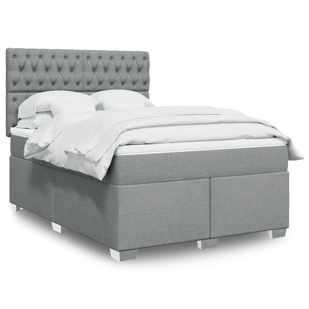 Giroletto a Molle con Materasso Grigio Chiaro 160x200cm Tessuto