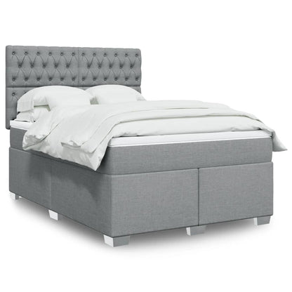 Giroletto a Molle con Materasso Grigio Chiaro 160x200cm Tessuto