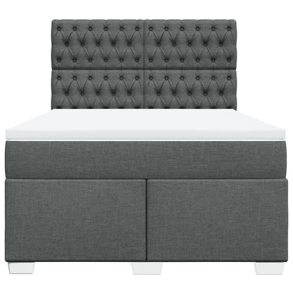 Giroletto a Molle con Materasso Grigio Scuro 160x200 cm Tessuto