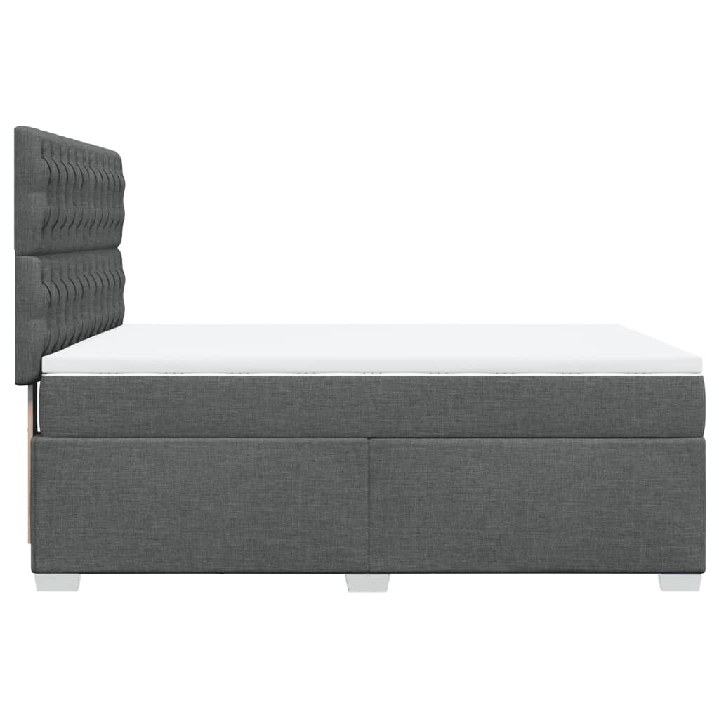 Giroletto a Molle con Materasso Grigio Scuro 160x200 cm Tessuto | homemem39