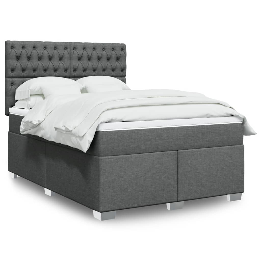 Giroletto a Molle con Materasso Grigio Scuro 160x200 cm Tessuto | homemem39