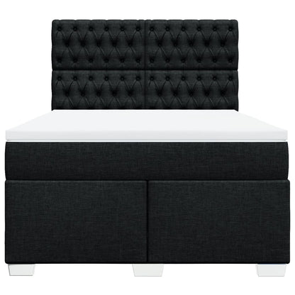 Giroletto a Molle con Materasso Nero 160x200 cm in Tessuto