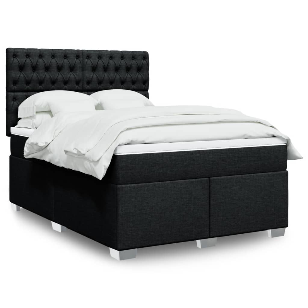 Giroletto a Molle con Materasso Nero 160x200 cm in Tessuto | homemem39