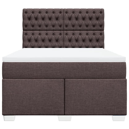 Giroletto a Molle con Materasso Marrone Scuro 160x200cm Tessuto | homemem39