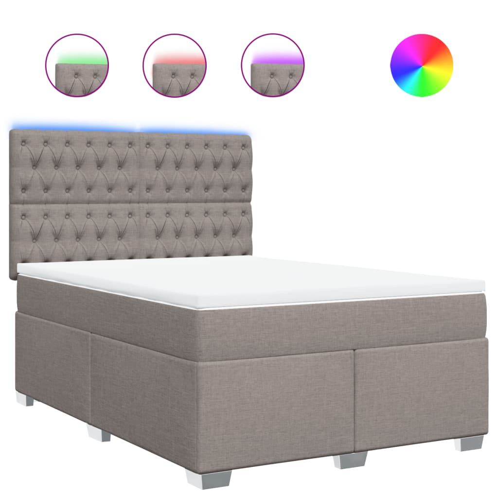 Giroletto a Molle con Materasso Tortora 160x200 cm in Tessuto | homemem39