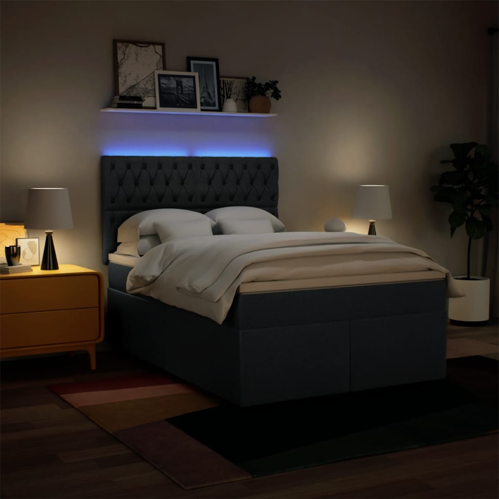 Giroletto a Molle con Materasso Blu 160x200 cm in Tessuto