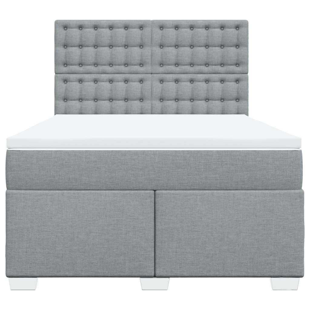 Giroletto a Molle con Materasso Grigio Chiaro 160x200cm Tessuto