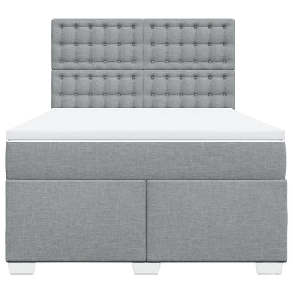 Giroletto a Molle con Materasso Grigio Chiaro 160x200cm Tessuto
