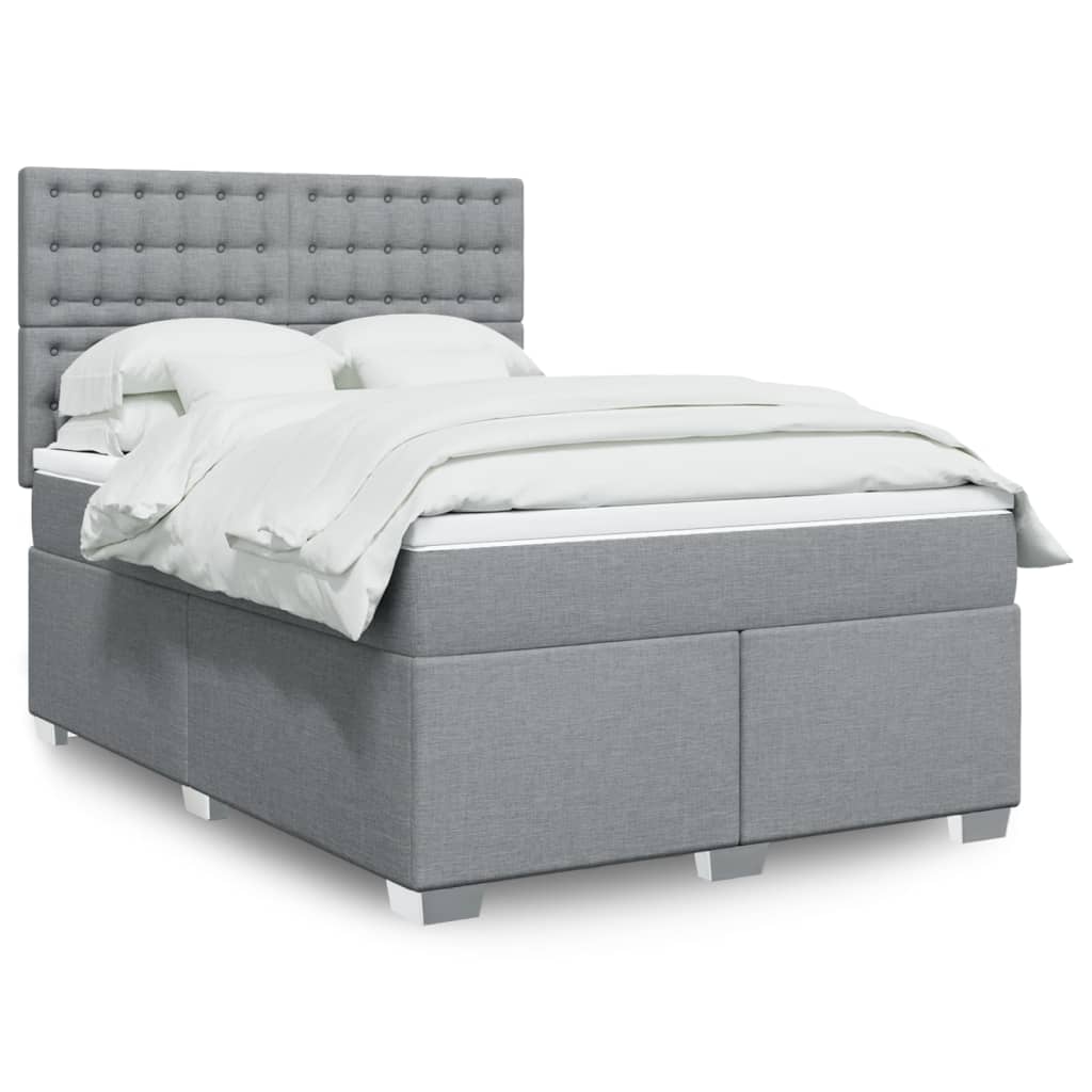 Giroletto a Molle con Materasso Grigio Chiaro 160x200cm Tessuto | homemem39