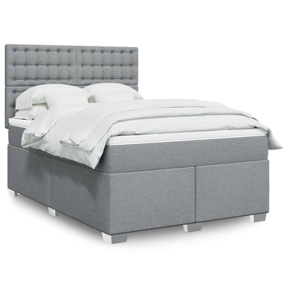 Giroletto a Molle con Materasso Grigio Chiaro 160x200cm Tessuto