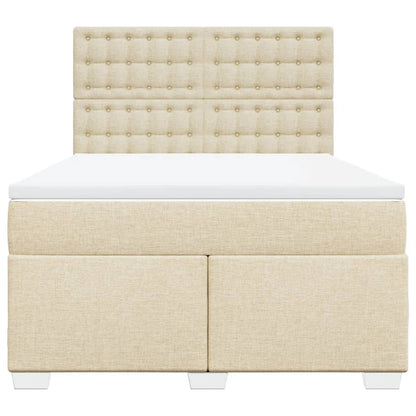 Giroletto a Molle con Materasso Crema 160x200 cm in Tessuto | homemem39