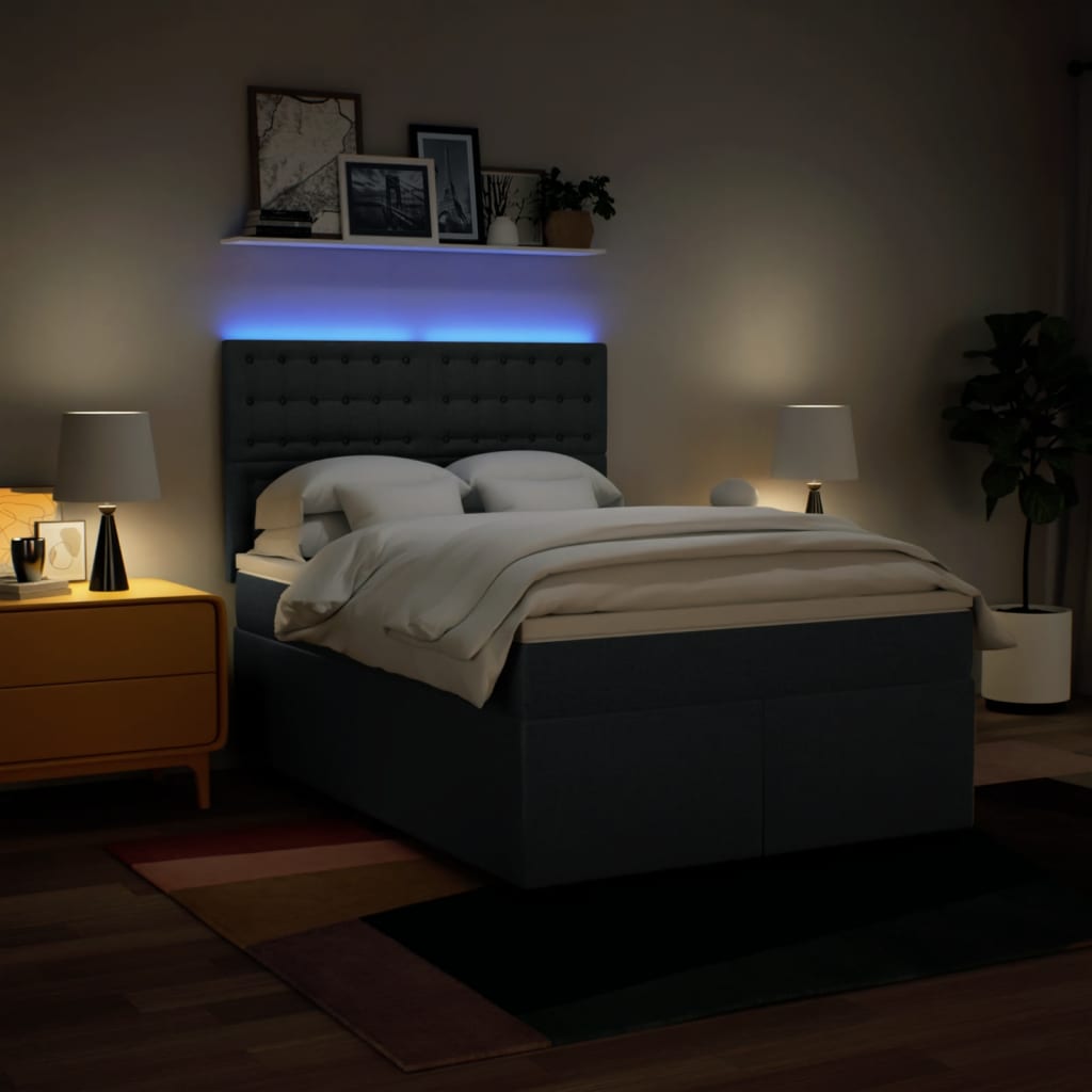 Giroletto a Molle con Materasso Blu 160x200 cm in Tessuto | homemem39