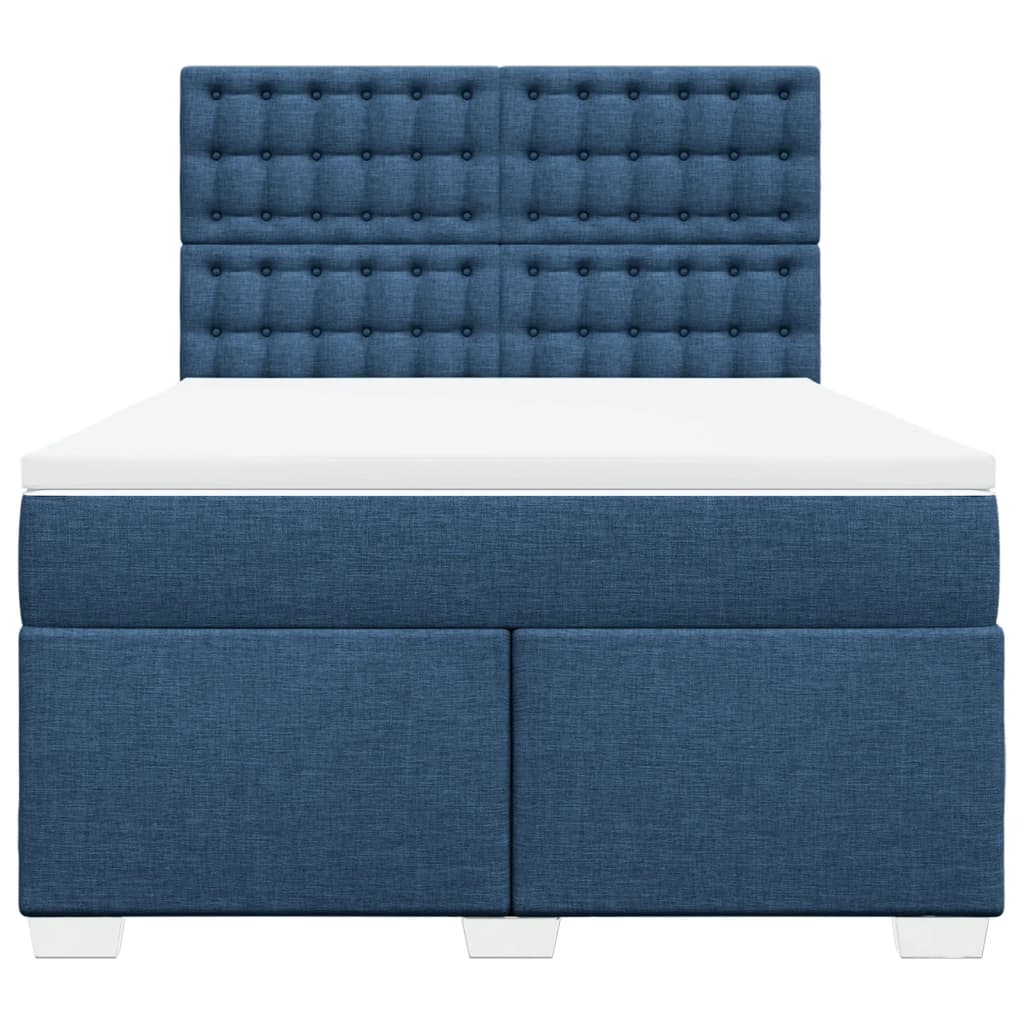 Giroletto a Molle con Materasso Blu 160x200 cm in Tessuto | homemem39