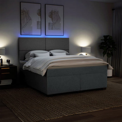 Giroletto a Molle con Materasso Grigio Scuro 180x200 cm Tessuto - homemem39