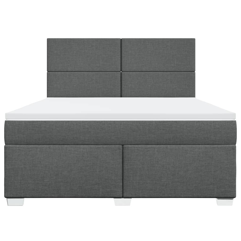 Giroletto a Molle con Materasso Grigio Scuro 180x200 cm Tessuto
