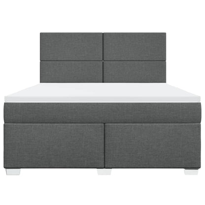 Giroletto a Molle con Materasso Grigio Scuro 180x200 cm Tessuto