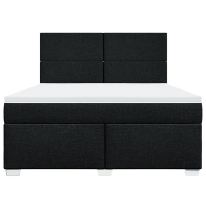 Giroletto a Molle con Materasso Nero 180x200 cm in Tessuto