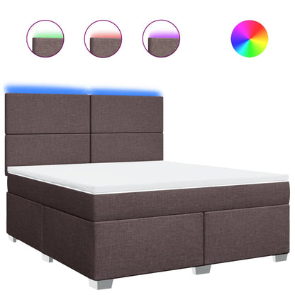 Giroletto a Molle con Materasso Marrone Scuro 180x200cm Tessuto | homemem39