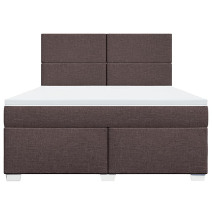 Giroletto a Molle con Materasso Marrone Scuro 180x200cm Tessuto | homemem39