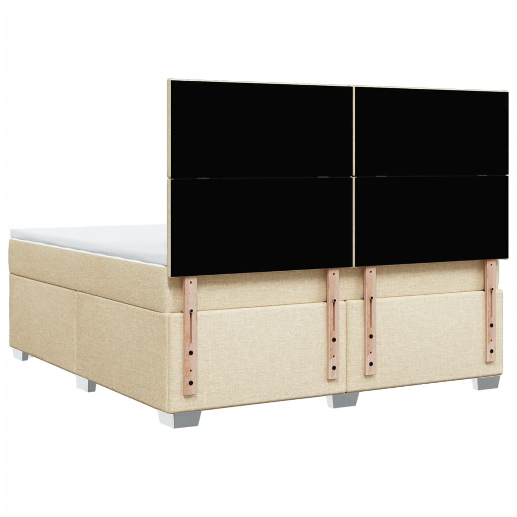 Giroletto a Molle con Materasso Crema 180x200 cm in Tessuto
