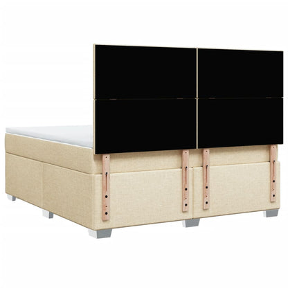Giroletto a Molle con Materasso Crema 180x200 cm in Tessuto