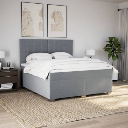 Giroletto a Molle con Materasso Grigio Chiaro180x200 cm Tessuto